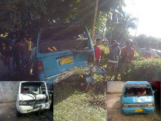 Pick Up Vs Mikrolet, 1 Tewas 2 Luka Parah